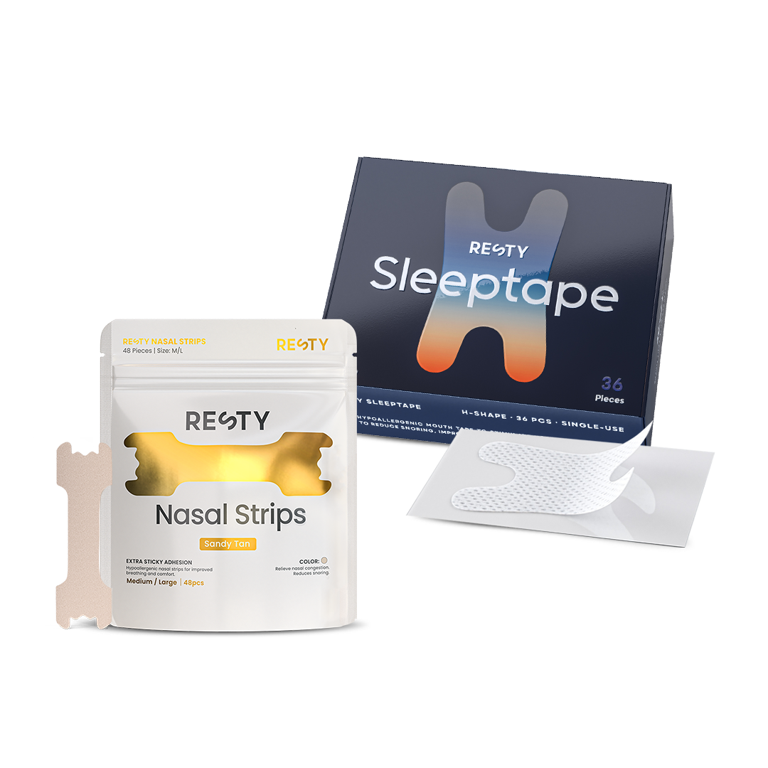 Mouth tape & sandy tan nasal strips bundle