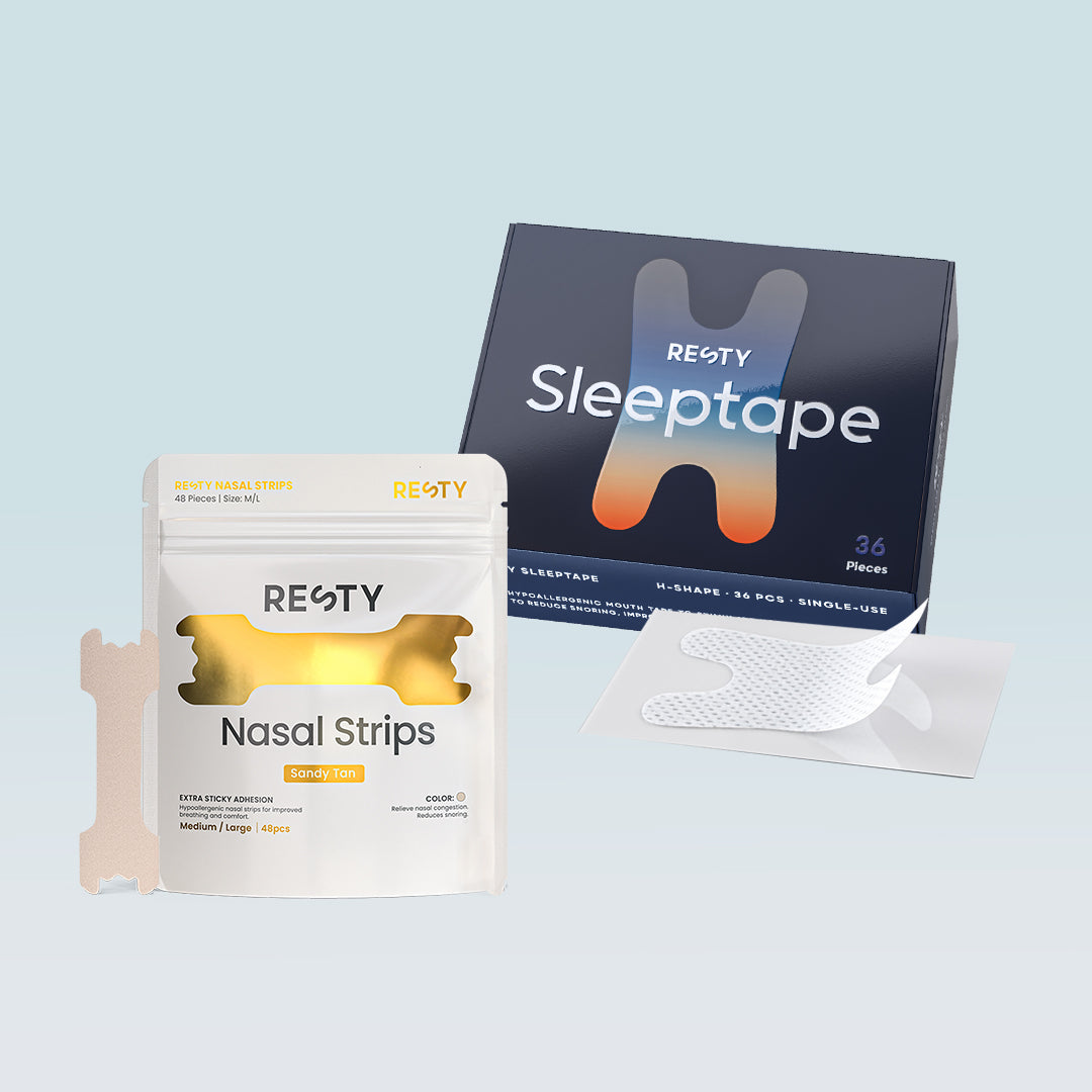 Mouth tape & sandy tan nasal strips bundle